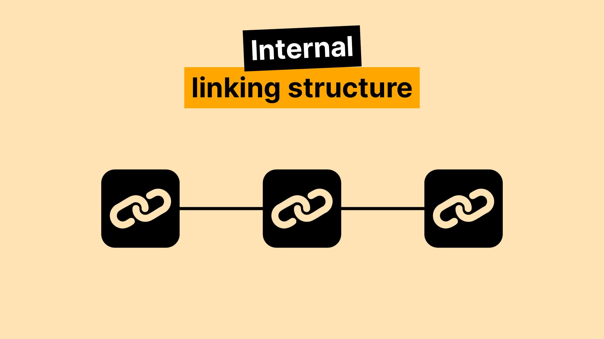Structured internal linking, represented by three linked link icons.